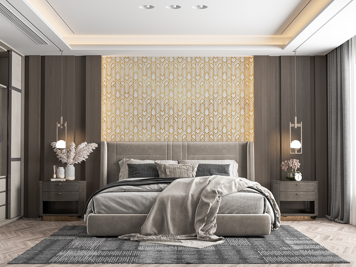 Tapeta - Pionowe geometryczne łańcuszki na białym tle - fototapeta.shop