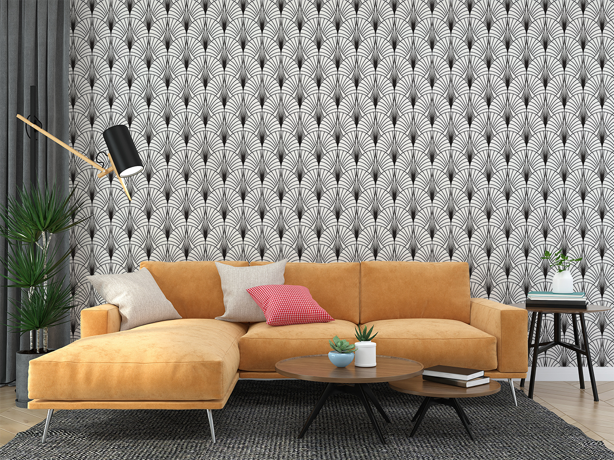 Tapeta - Ozdobne łuki w czerni i bieli - fototapeta.shop