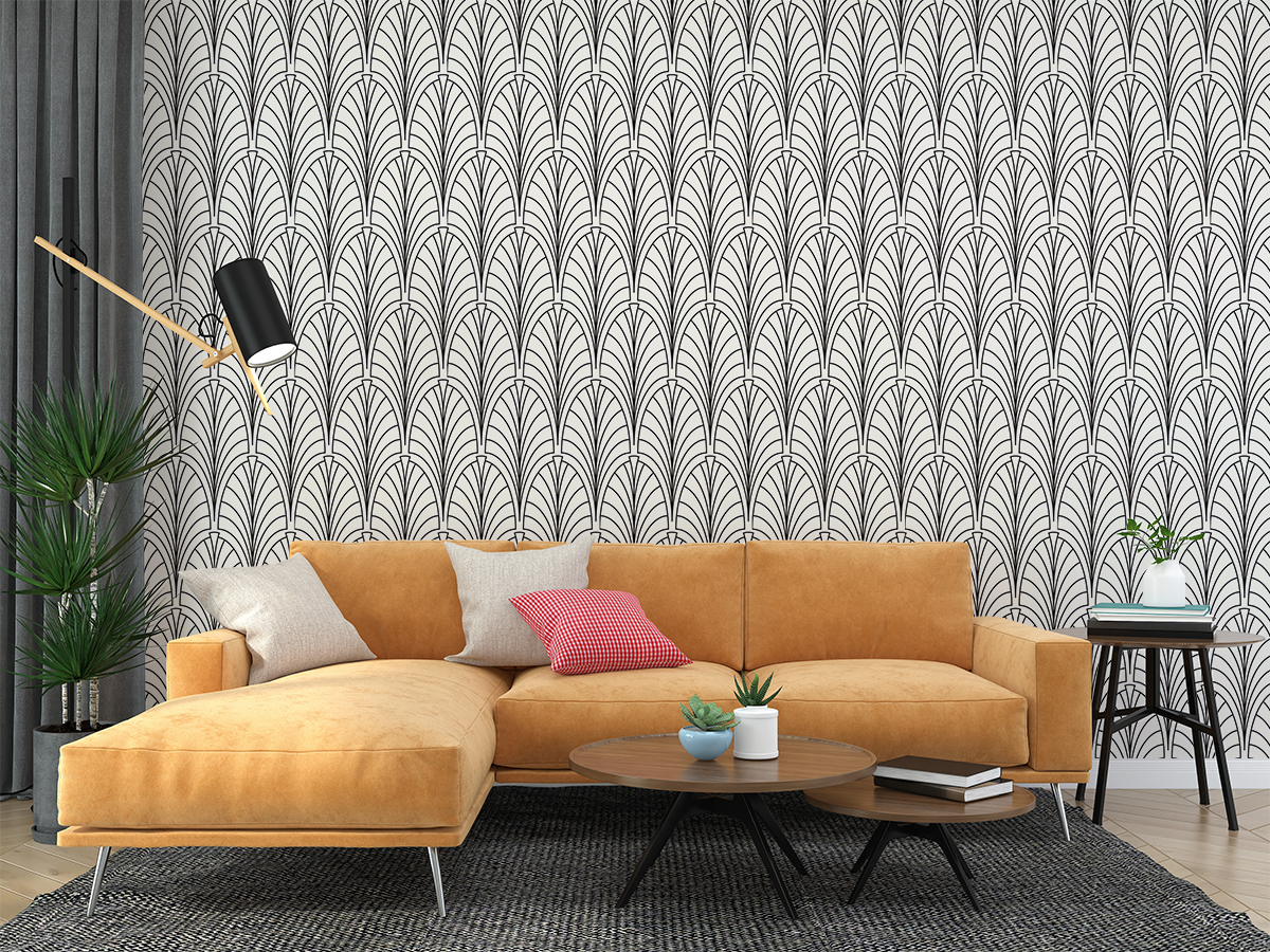 Tapeta - Delikatne obrysy łuków w czerni i bieli - fototapeta.shop