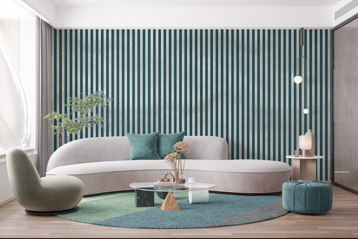 Tapeta - Szaro-turkusowe pionowe pasy - fototapeta.shop