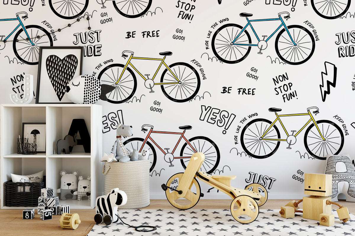 Tapeta - Kolorowe rowery - fototapeta.shop