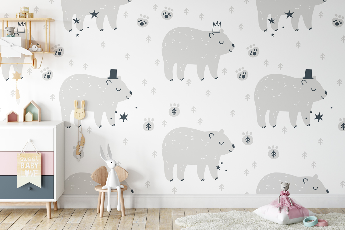 Tapeta - Miś w kapeluszu - fototapeta.shop