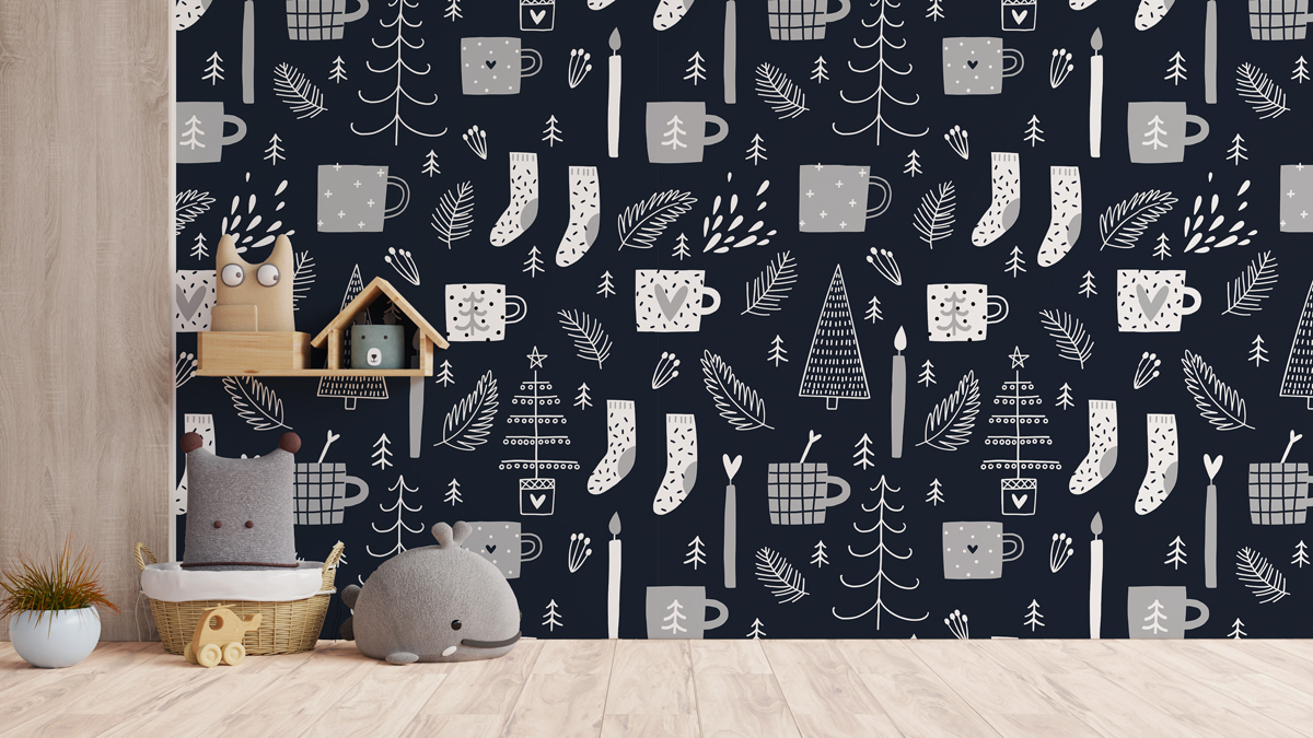 Tapeta - Świąteczny papier - fototapeta.shop