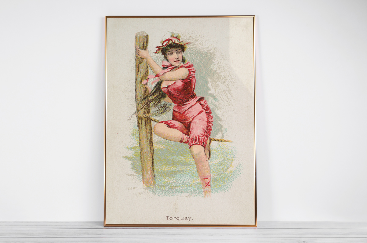 Plakat - Torquay - pocztówka z 1889 r. z serii Kimball Beautiful Bath - fototapeta.shop