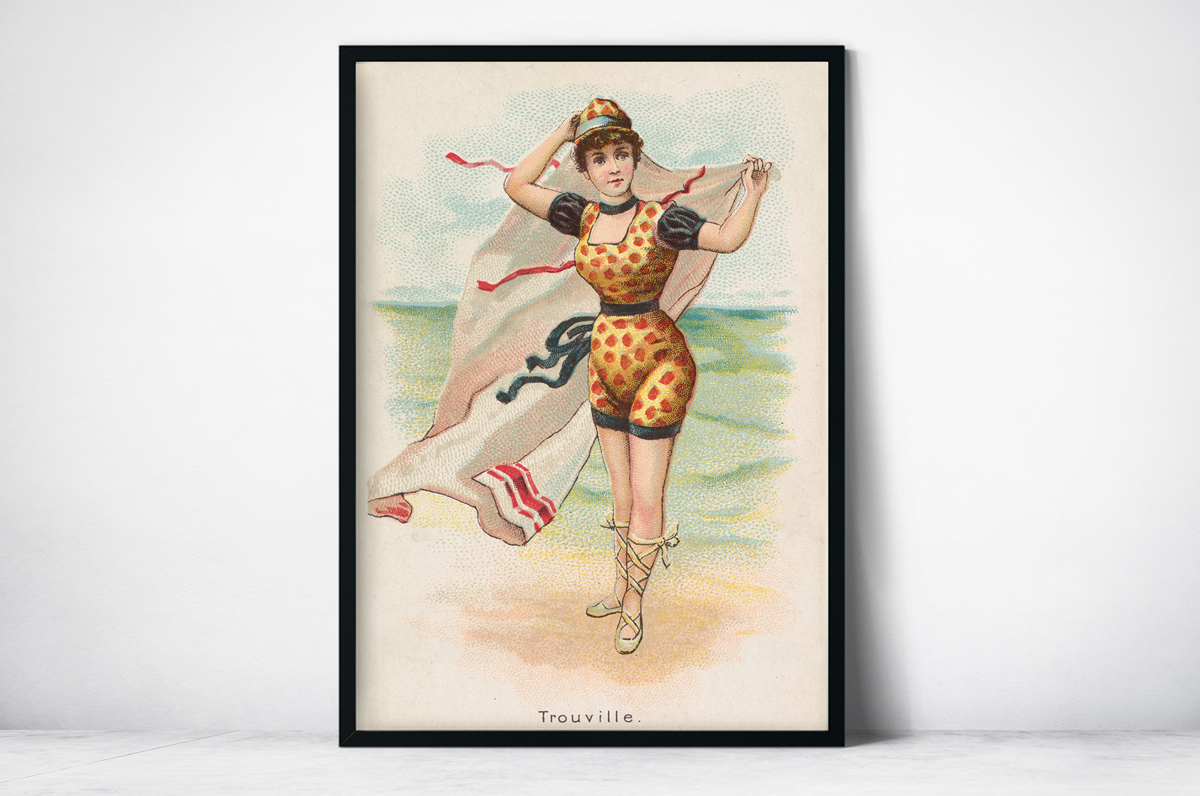Plakat - Trouville - pocztówka z 1889 r. z serii Kimball Beautiful Bath - fototapeta.shop
