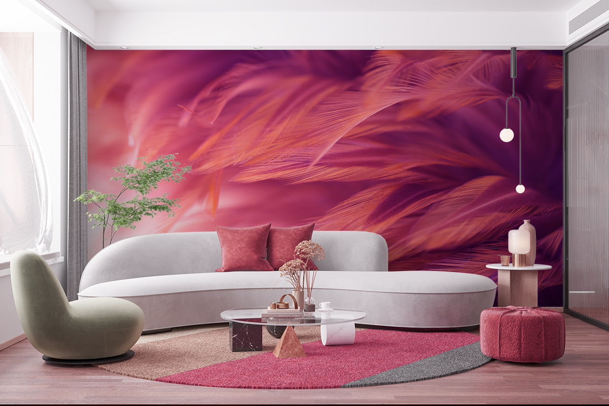 Fototapeta - Pióra ciemnoróżowe - fototapeta.shop