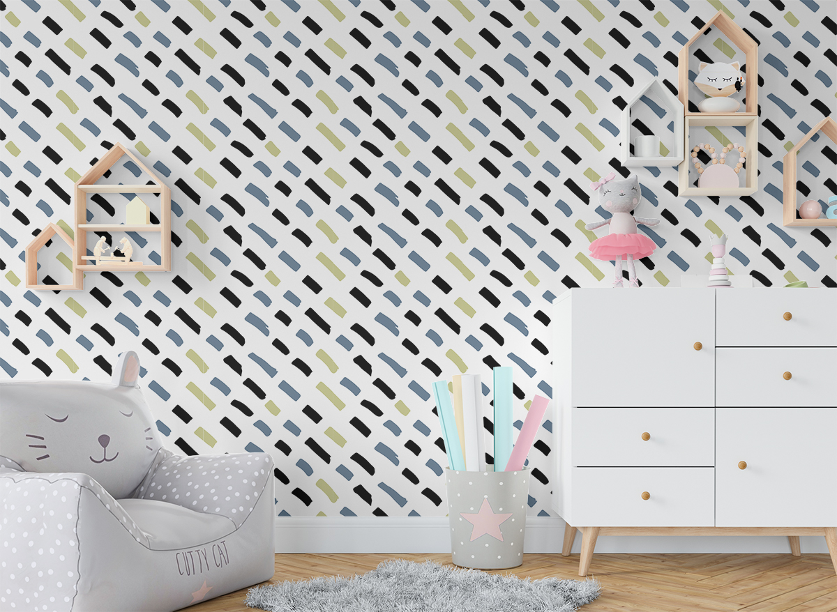 Tapeta - Ukośne kreski w odcieniach niebieskich - fototapeta.shop