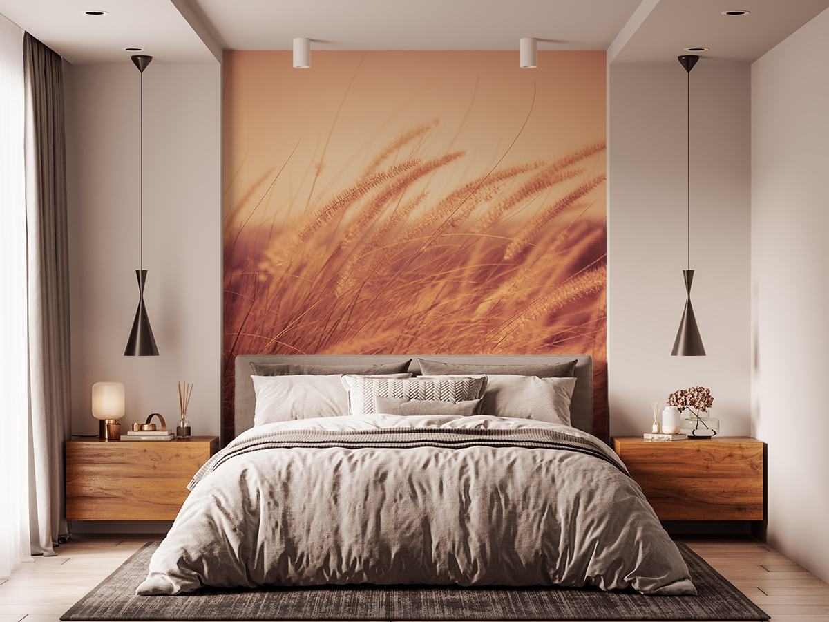 Fototapeta - Letnia łąka w przepalonych kolorach - fototapeta.shop