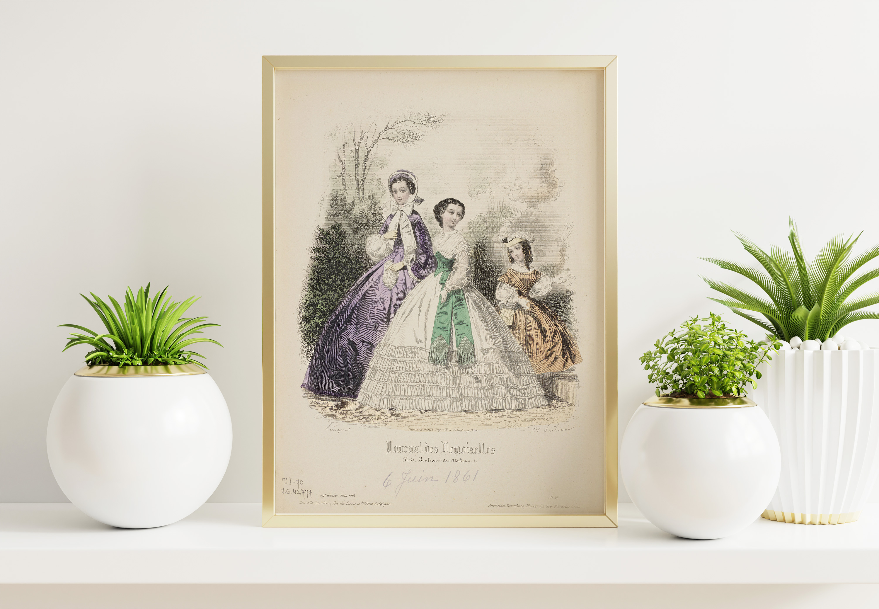 Plakat - Moda francuska XIX w. - Portier, Rytownik - fototapeta.shop