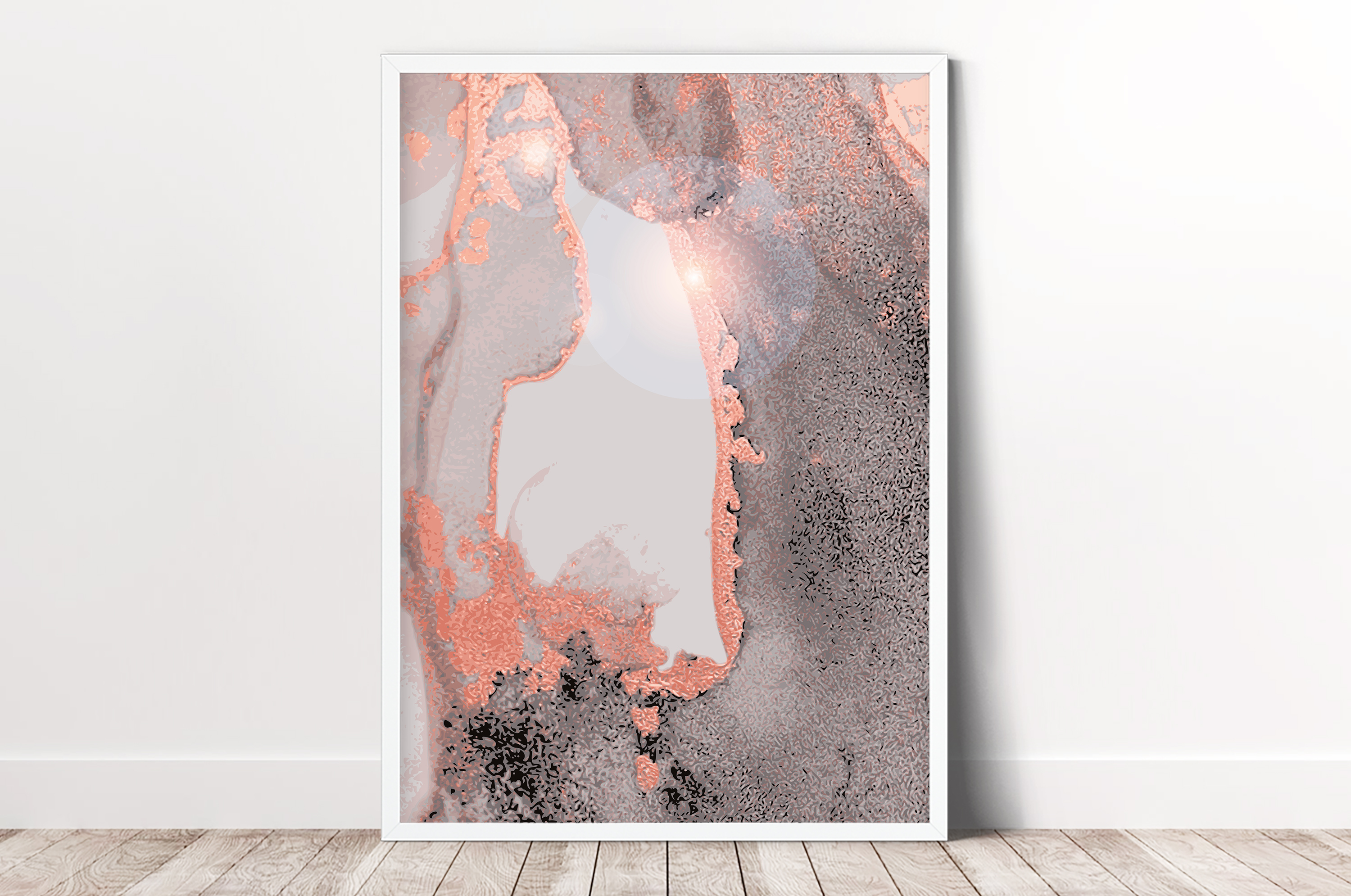 Plakat - Imitacja metalu w różu - fototapeta.shop