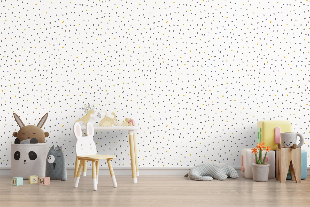 Tapeta - Nierówne kropki z delikatnym akcentem - fototapeta.shop