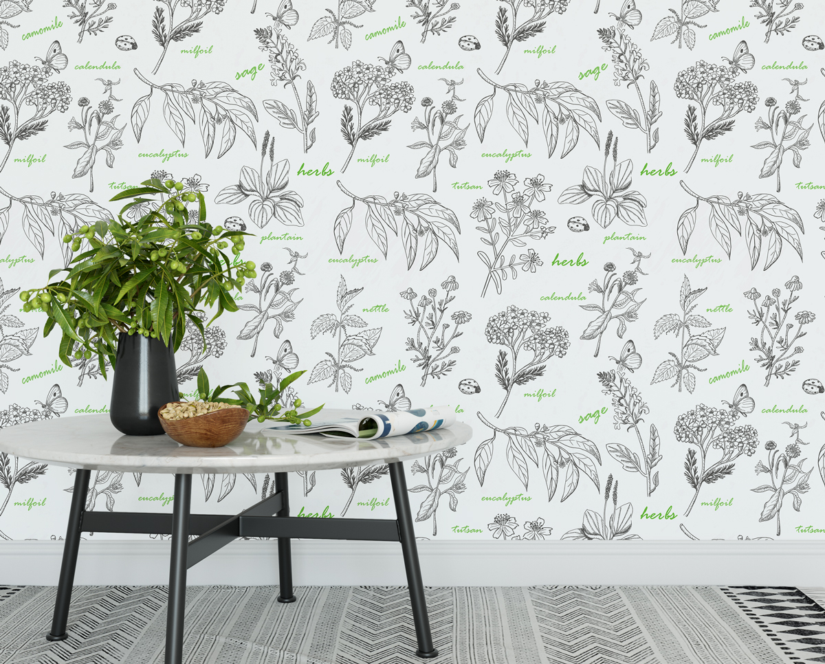 Tapeta - Ziołowy wzór - fototapeta.shop