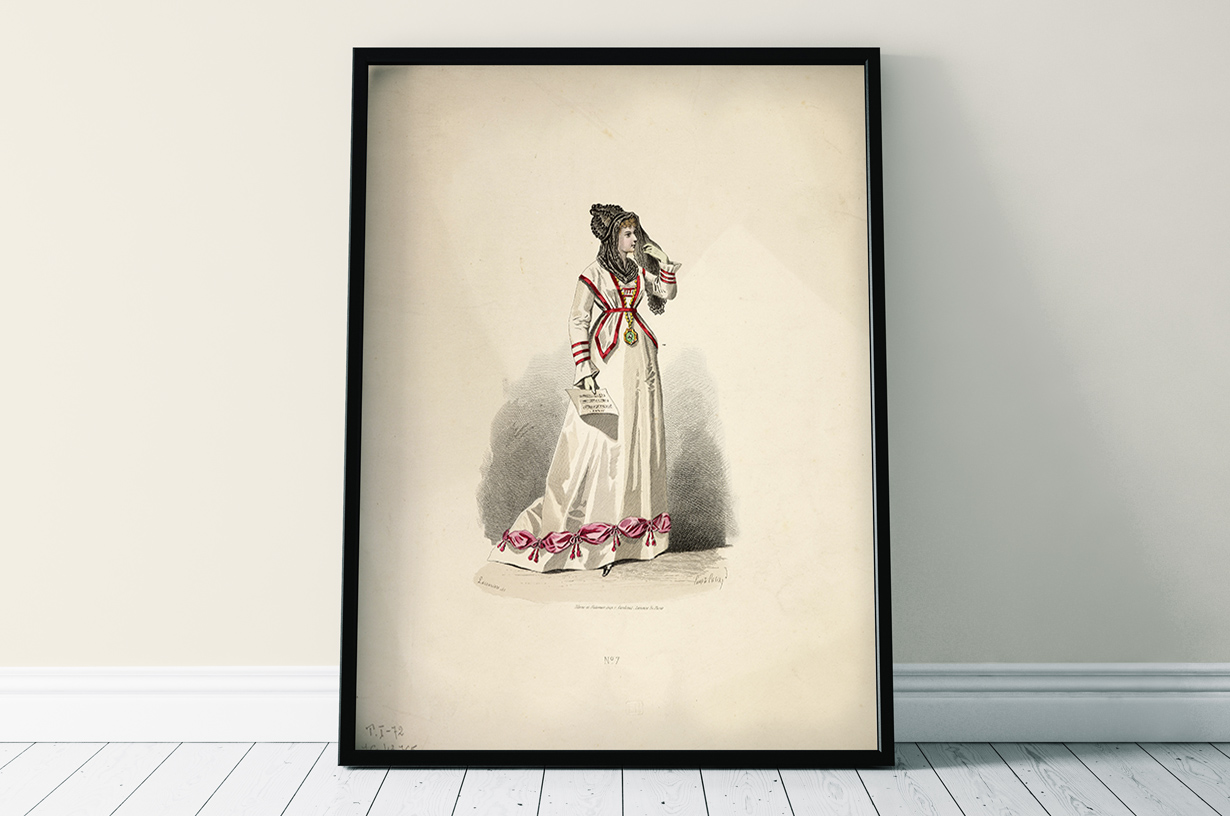 Oryginalna suknia paryska - Lacouriere, Rytownik