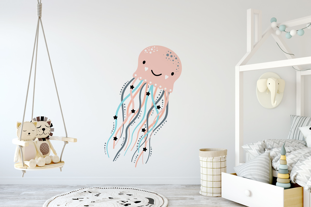 Naklejka - Wesoła meduza - fototapeta.shop