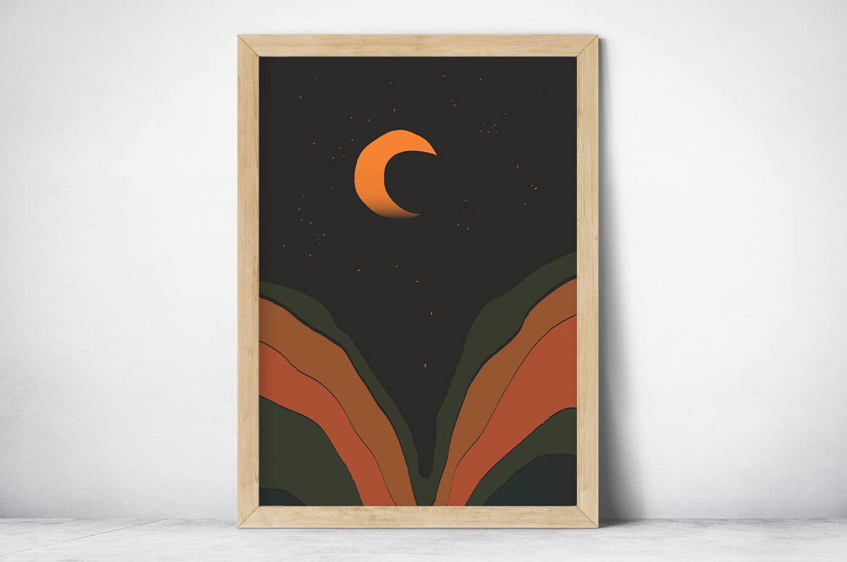 Plakat - Grafika księżyc w nowiu - fototapeta.shop