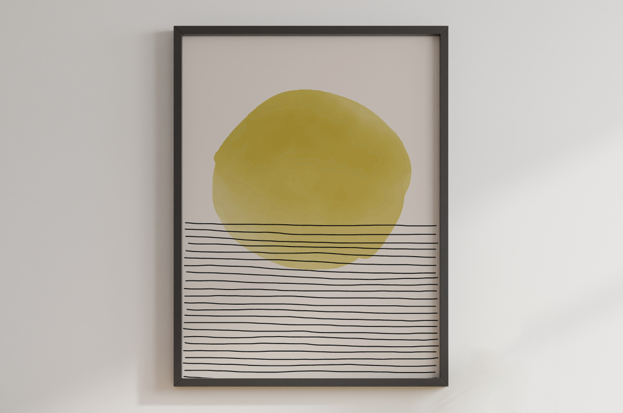 Plakat - Abstrakcyjny zachód słońca - fototapeta.shop