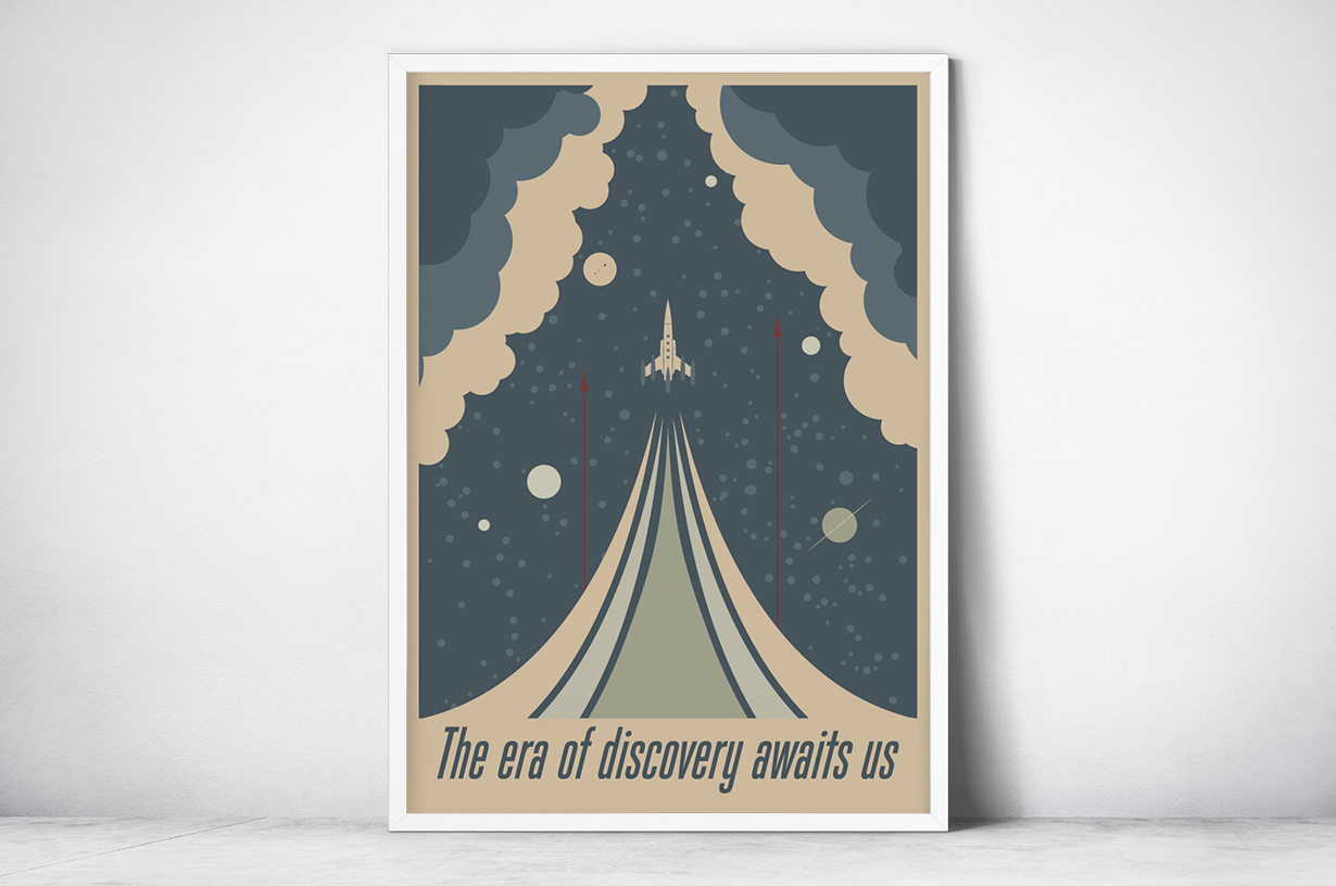 Plakat - Lecimy w kosmos - fototapeta.shop
