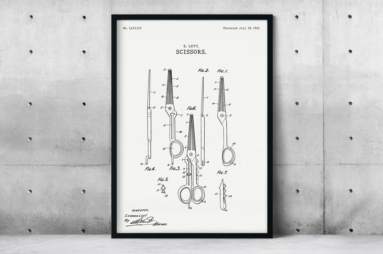Plakat - Nożyczki - projekt Edward Levy - fototapeta.shop