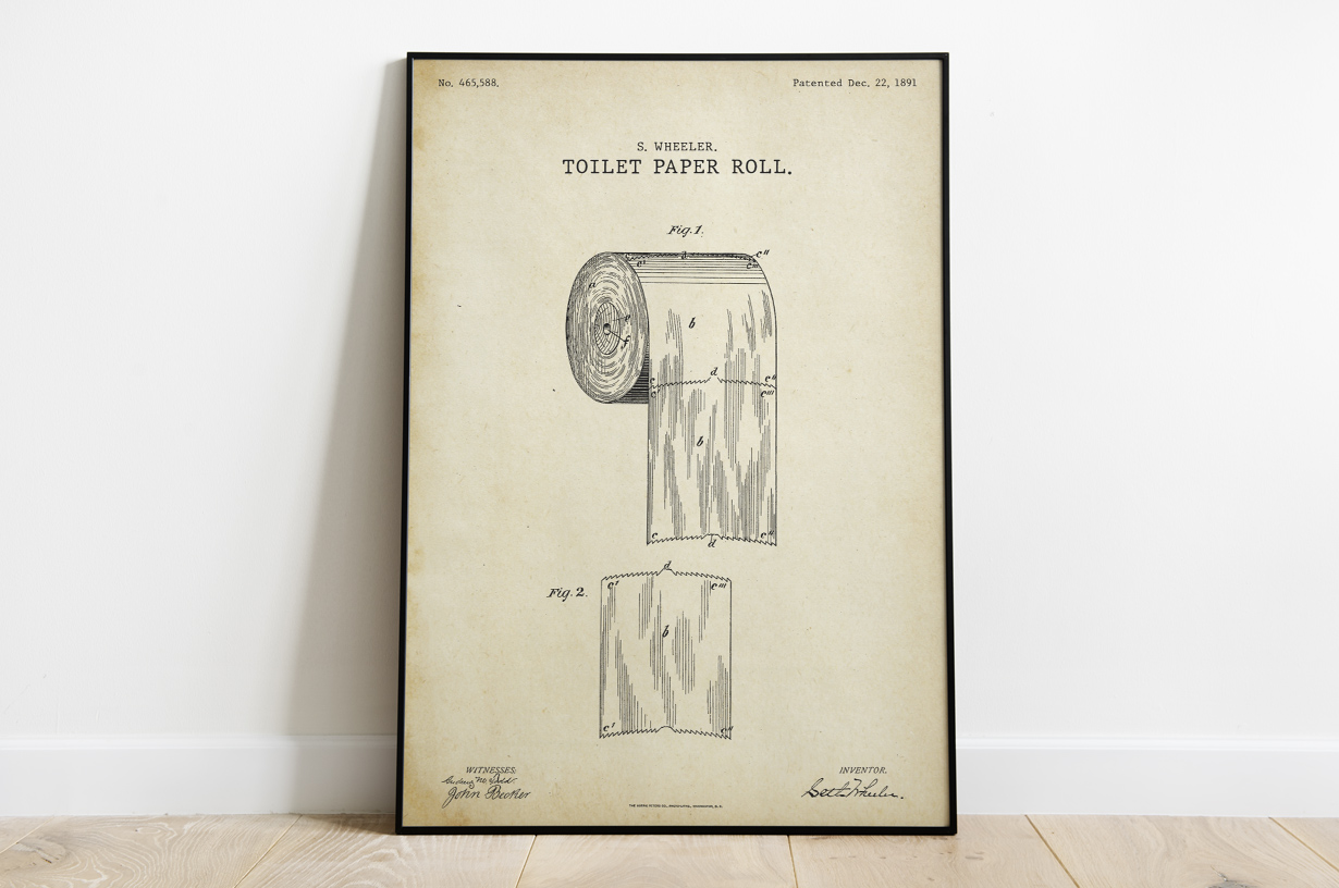 Plakat - Projekt papieru toaletowego retro wg Wheelera - fototapeta.shop