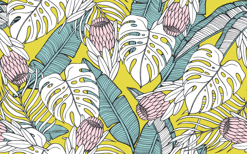 Egzotyczne kolorowe liście