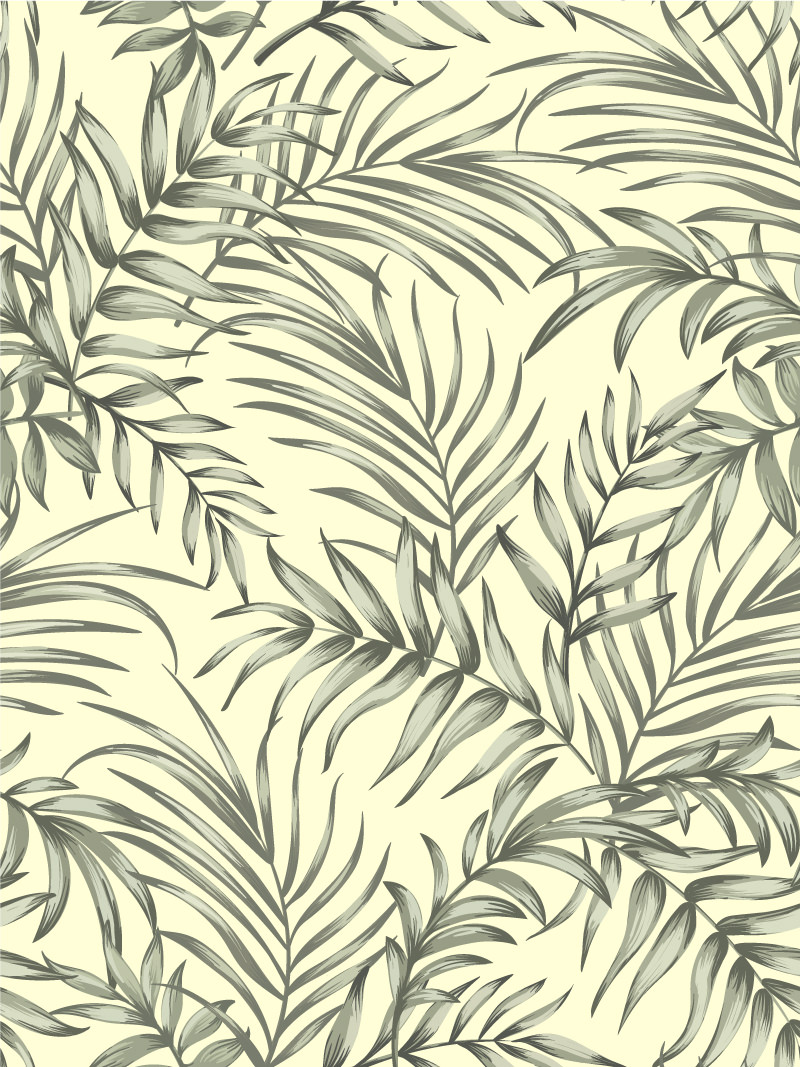 Liście palmy na żółtym tle