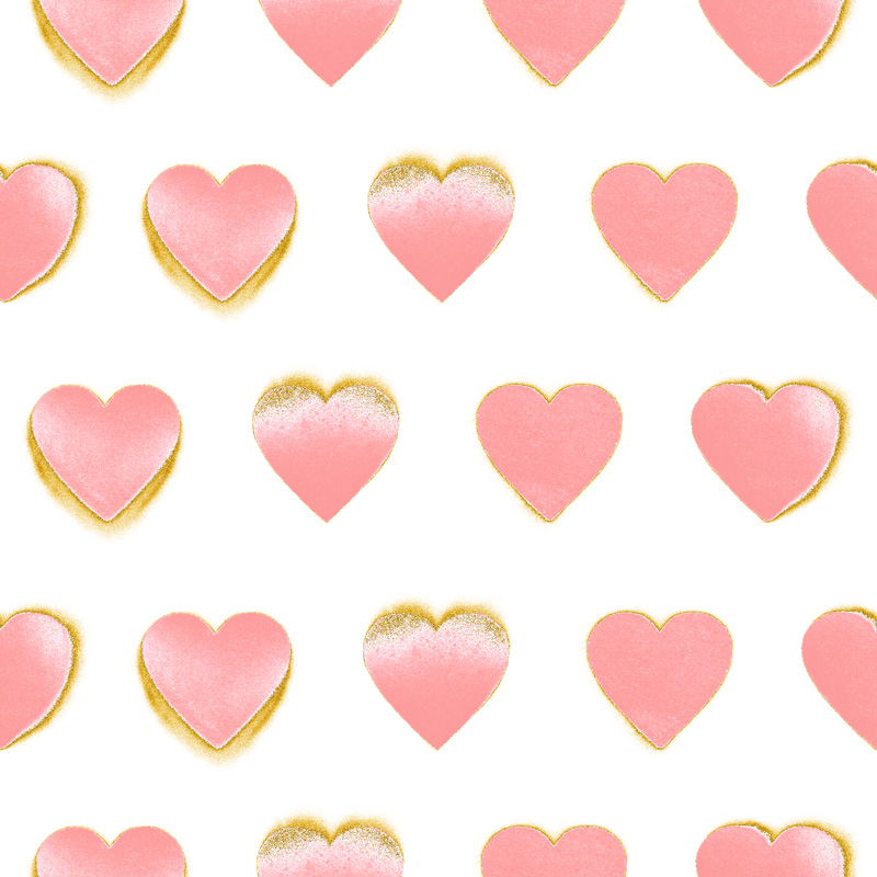 Różowe serca na białym tle