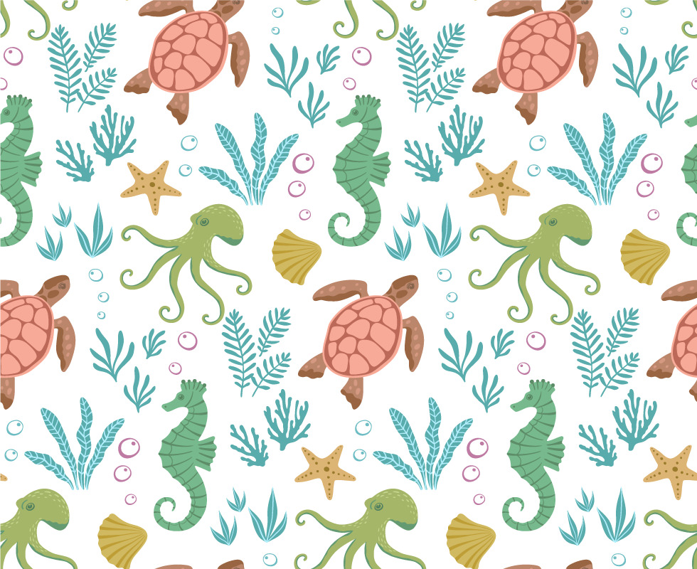 Kolorowe morskie zwierzaki